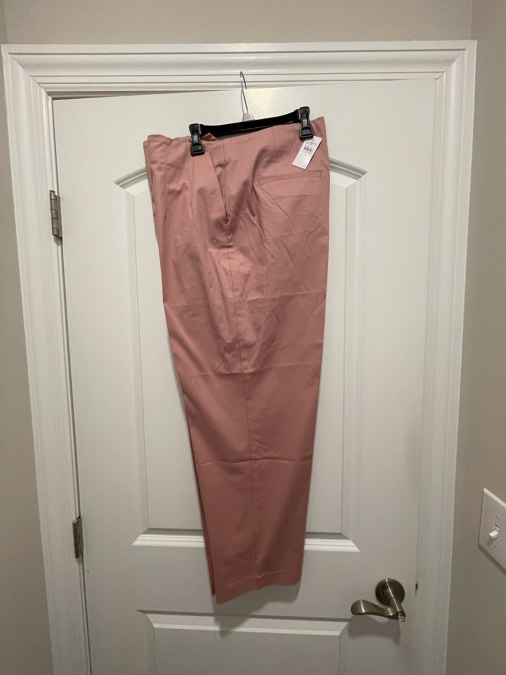 LOFT Rose Pink High-Rise Tapered Dress Pants